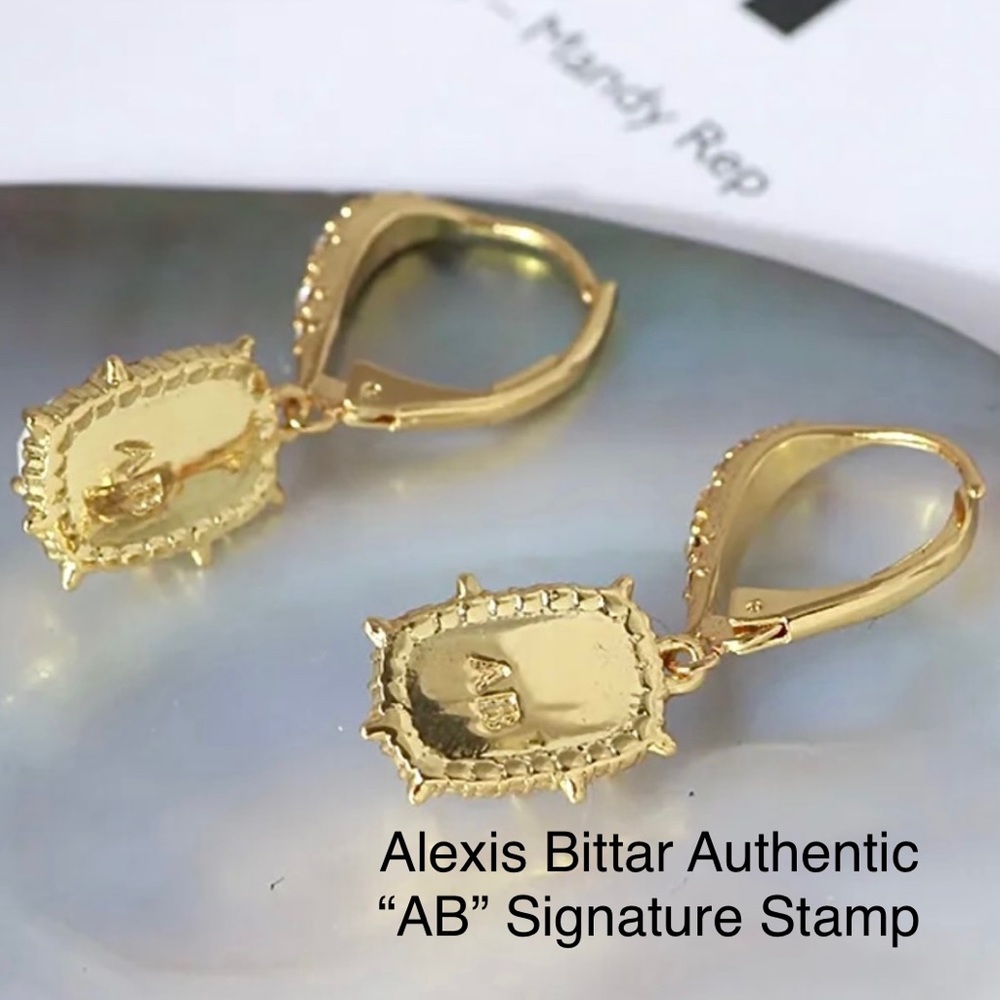 ALEXIS BITTAR Crystal Drop Earrings in Gold - Picture 2 of 9
